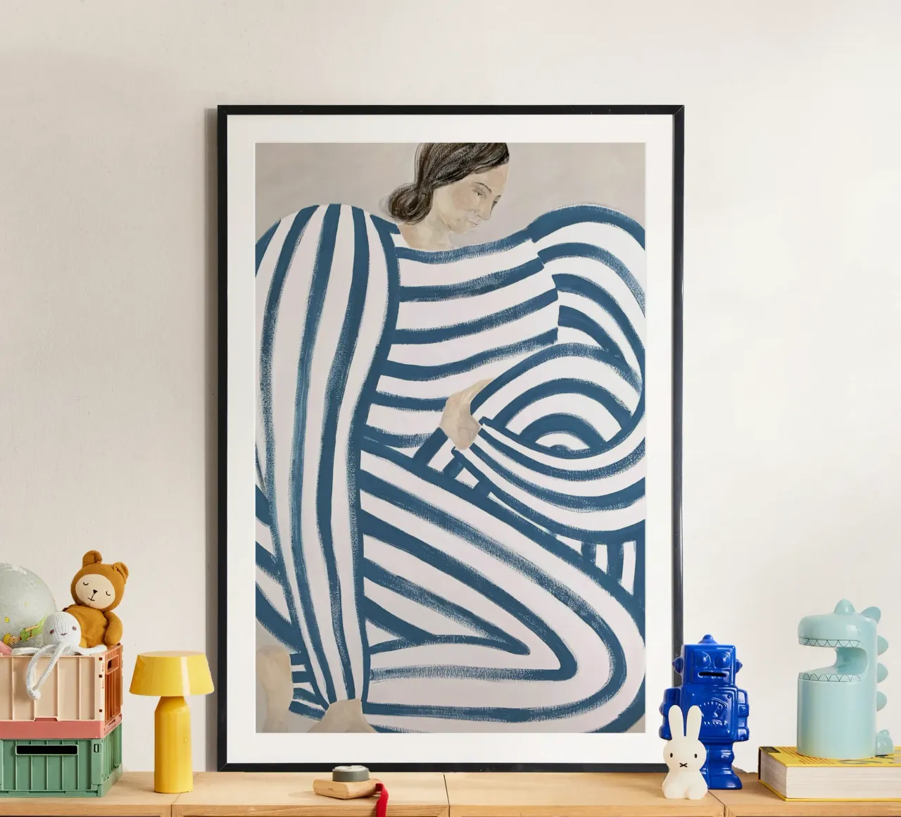 Dala blu poster con telaio in legno da Serrano Shop