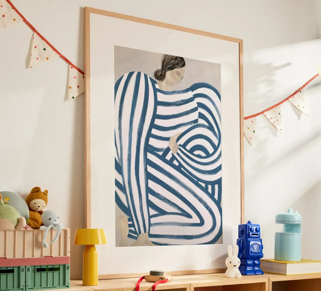 Dala blu poster con telaio in legno da Serrano Shop