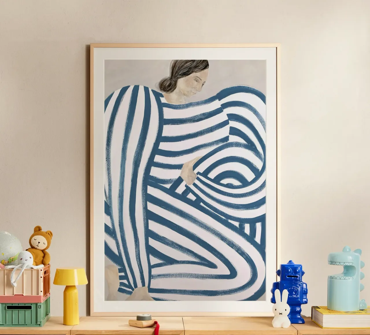 Dala blu poster con telaio in legno da Serrano Shop