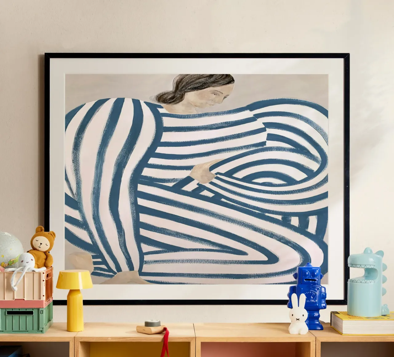 Dala blu poster con telaio in legno da Serrano Shop