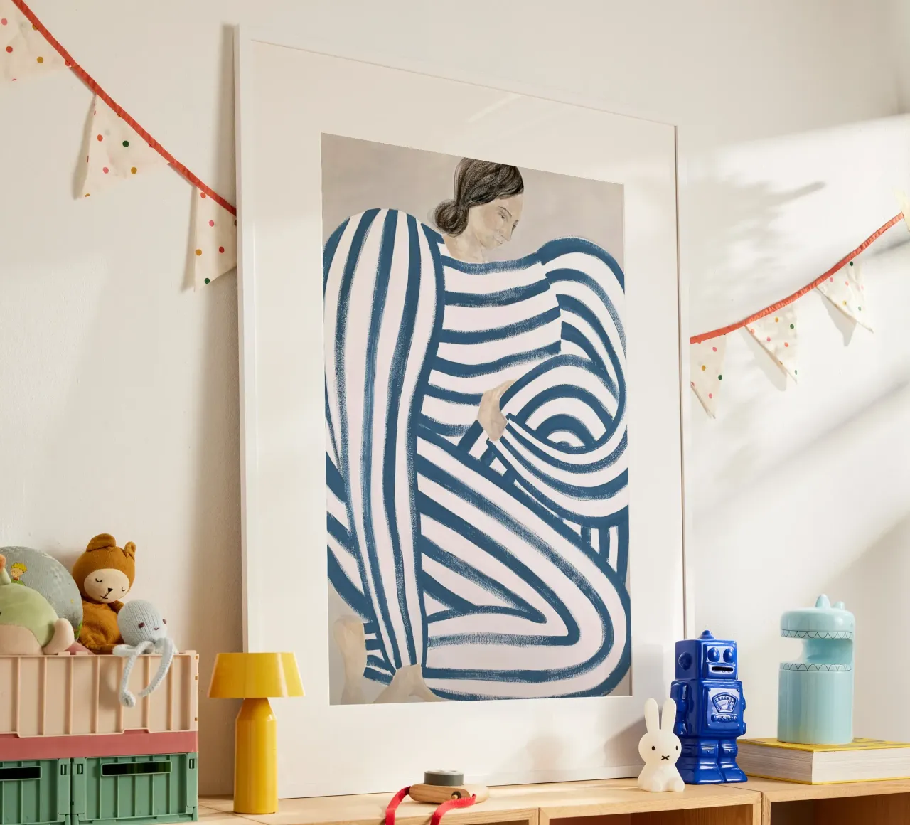 Dala blu poster con telaio in legno da Serrano Shop