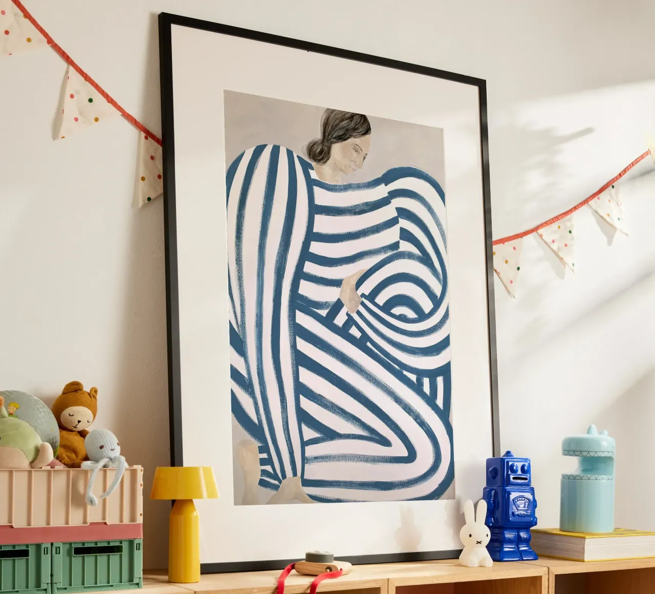 Dala blu poster con telaio in legno da Serrano Shop