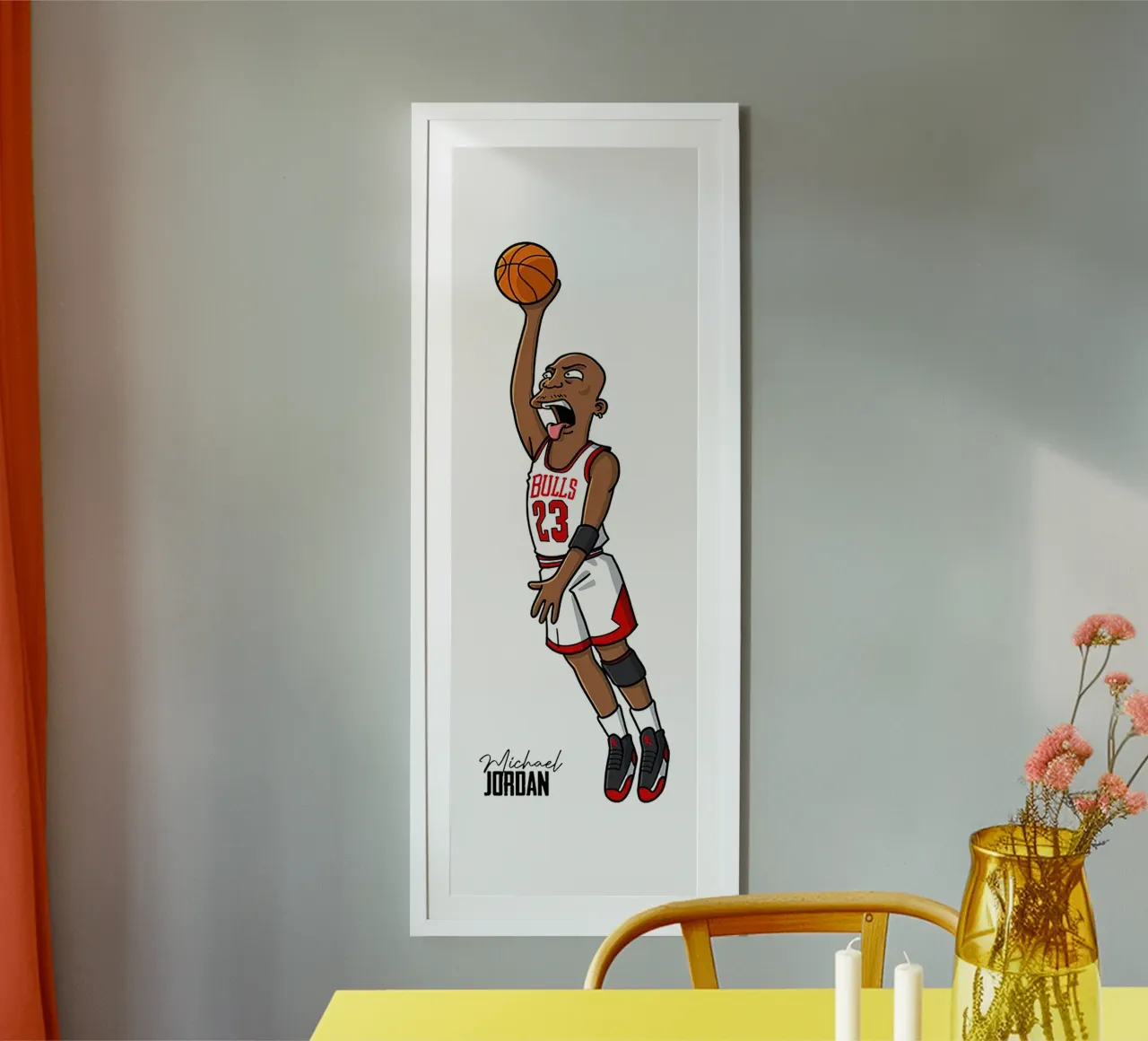 Cartone animato di Michael Jordan poster con telaio in plastica da kanel shop