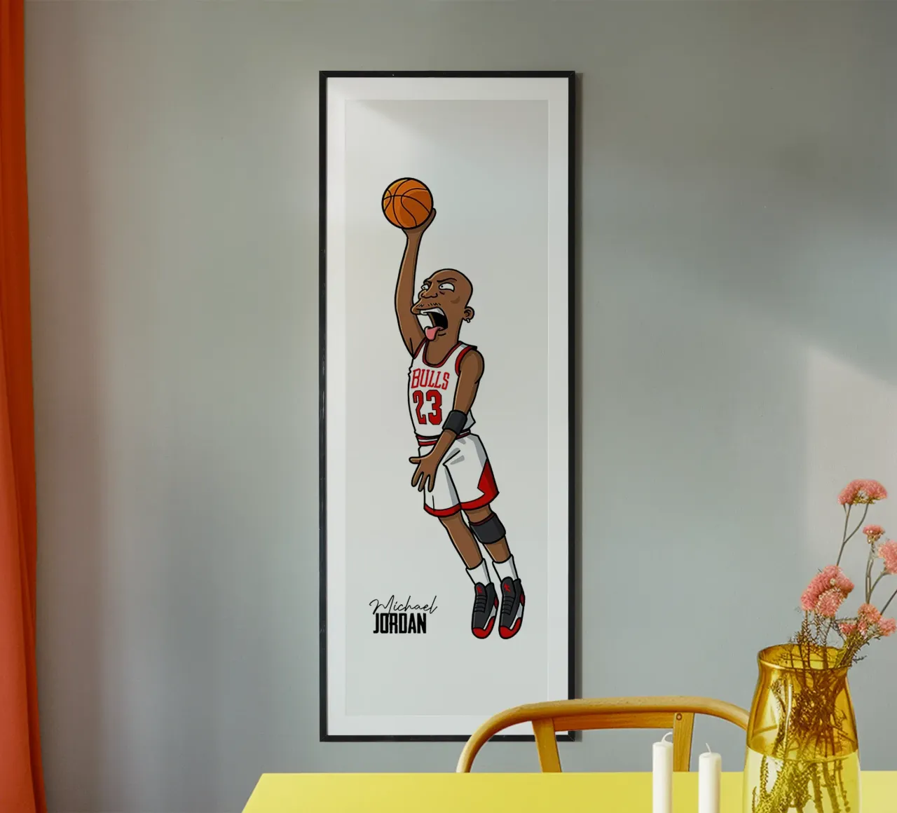 Cartone animato di Michael Jordan poster con telaio in plastica da kanel shop