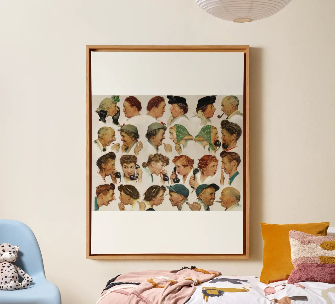 Il discorso di grazia di Norman Rockwell tela con Cornice a cassetta da Freya Mitchell