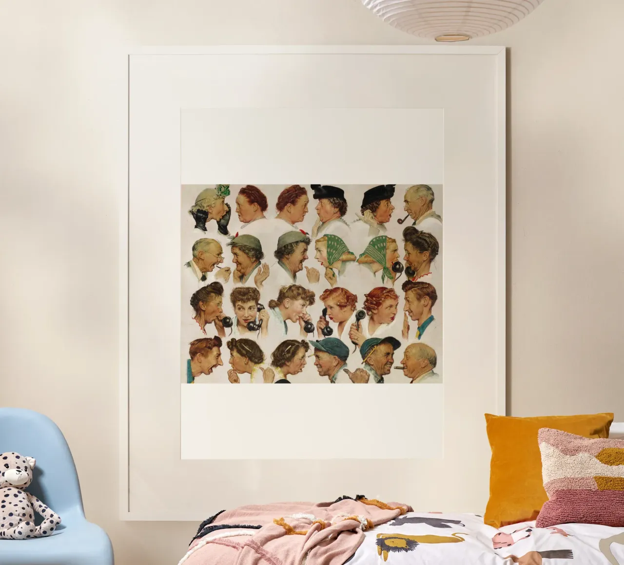 Il discorso di grazia di Norman Rockwell poster con telaio in plastica da Freya Mitchell