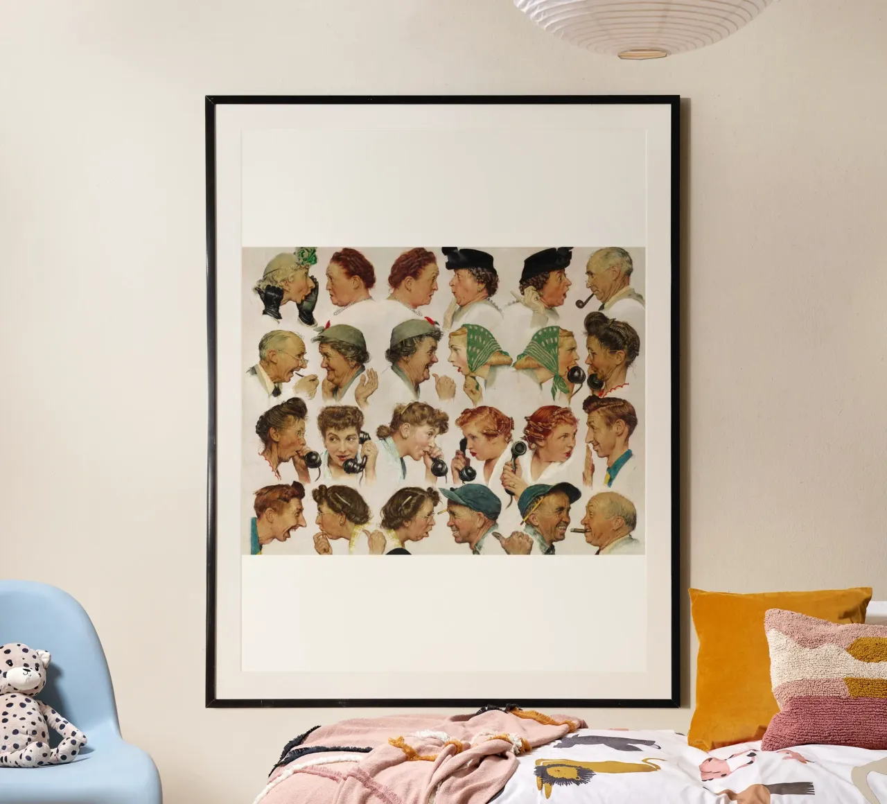 Il discorso di grazia di Norman Rockwell poster con telaio in plastica da Freya Mitchell