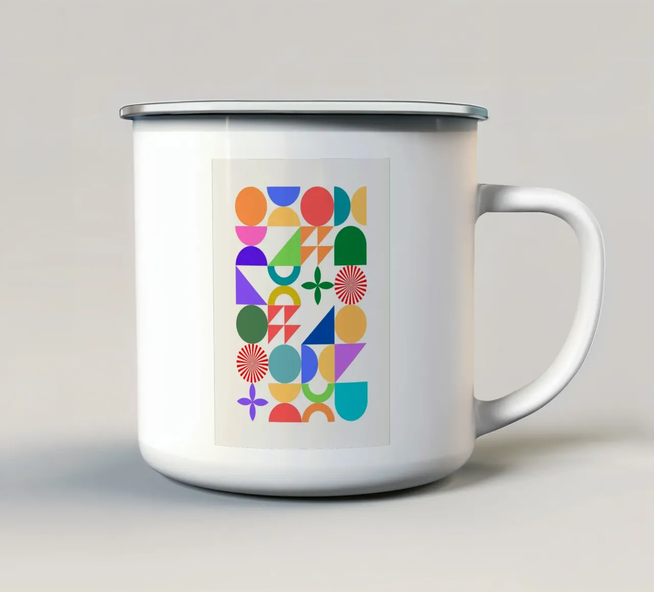 Costruzione geometrica 05 tazza in smalto da Little Dean