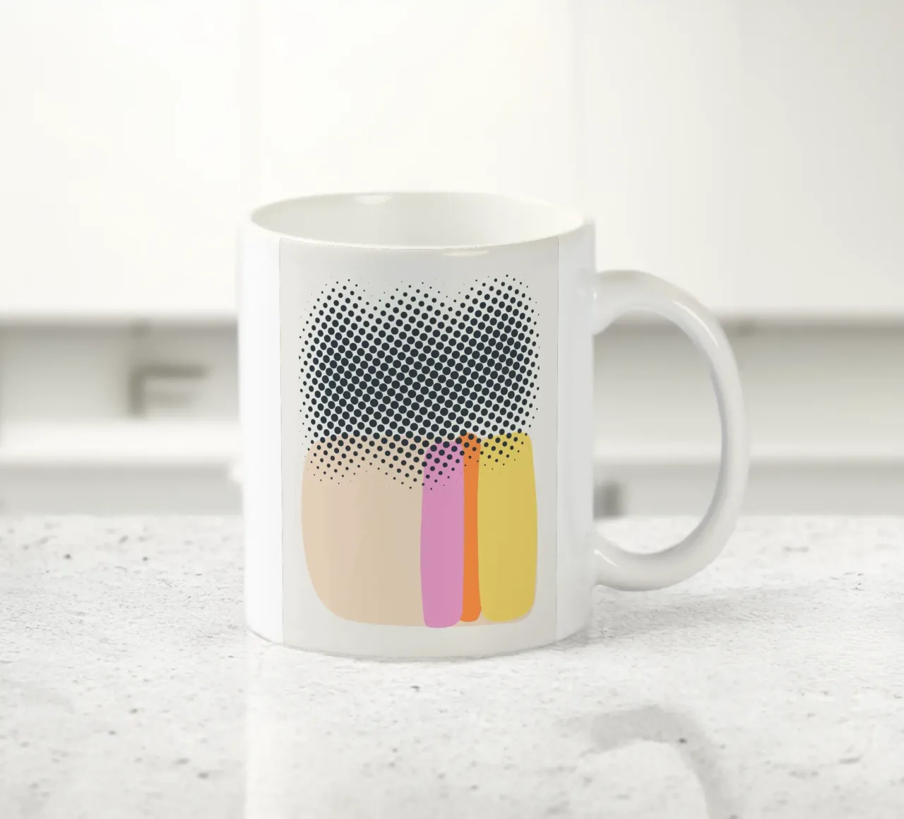 Abstracte gemengde techniek keramische mok van Little Dean