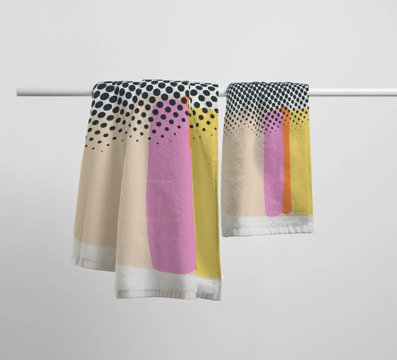 Abstracte gemengde techniek badhanddoek van Little Dean