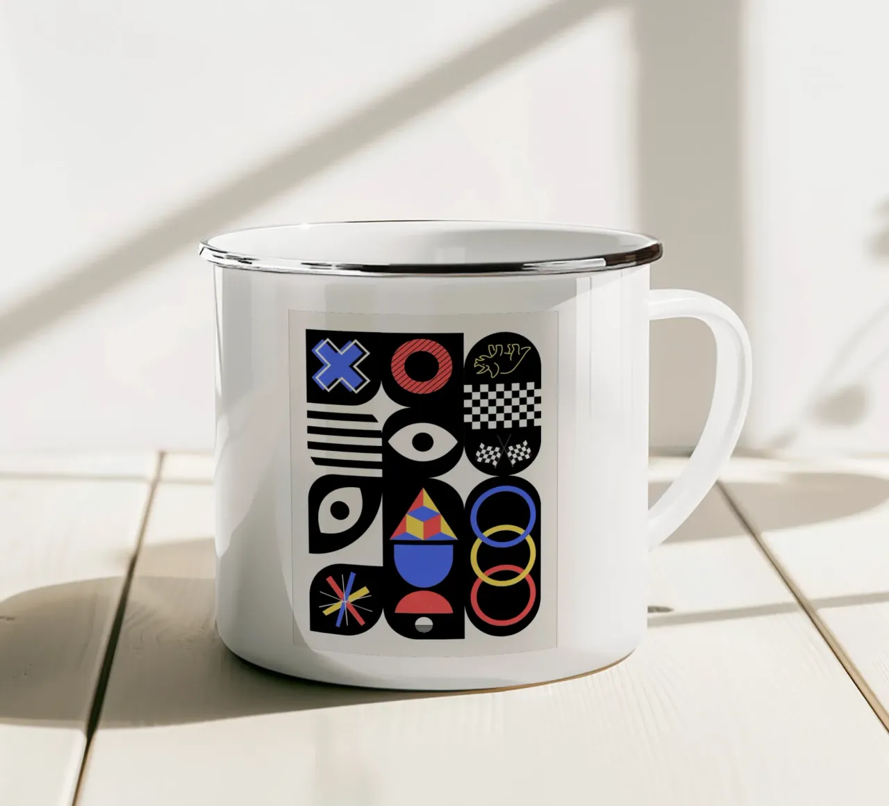 Costruzione geometrica 07 tazza in smalto da Little Dean
