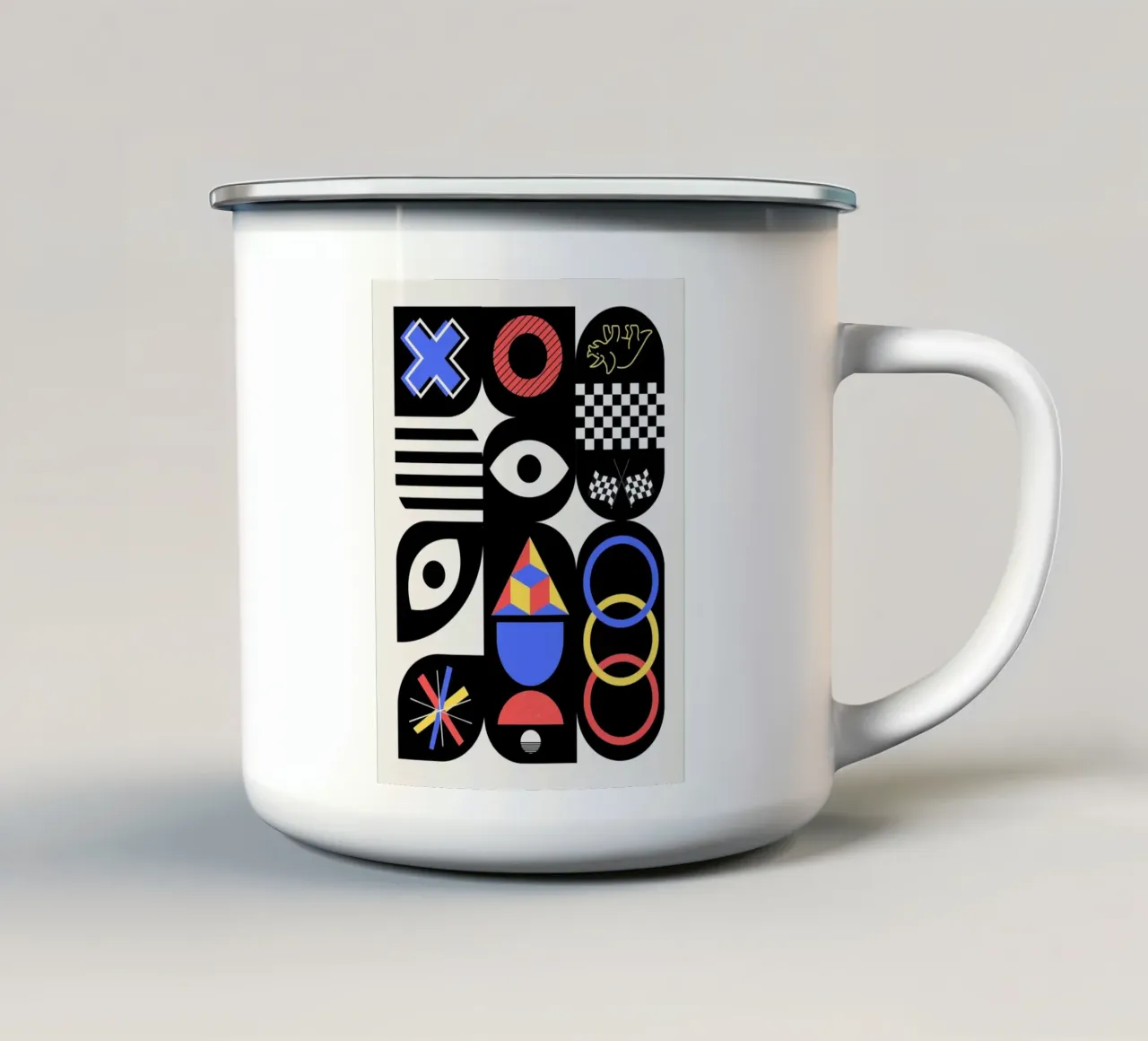 Costruzione geometrica 07 tazza in smalto da Little Dean