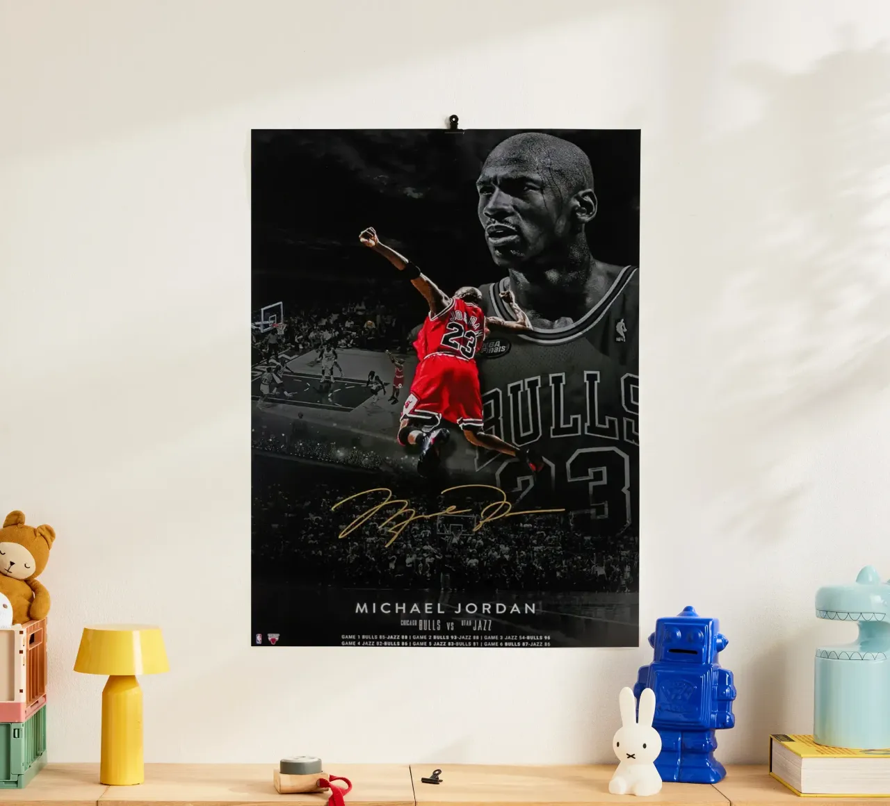 Michael Jordan Chicago poster con telaio in alluminio da kanel shop