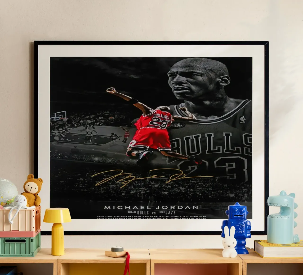 Michael Jordan Chicago poster con telaio in alluminio da kanel shop