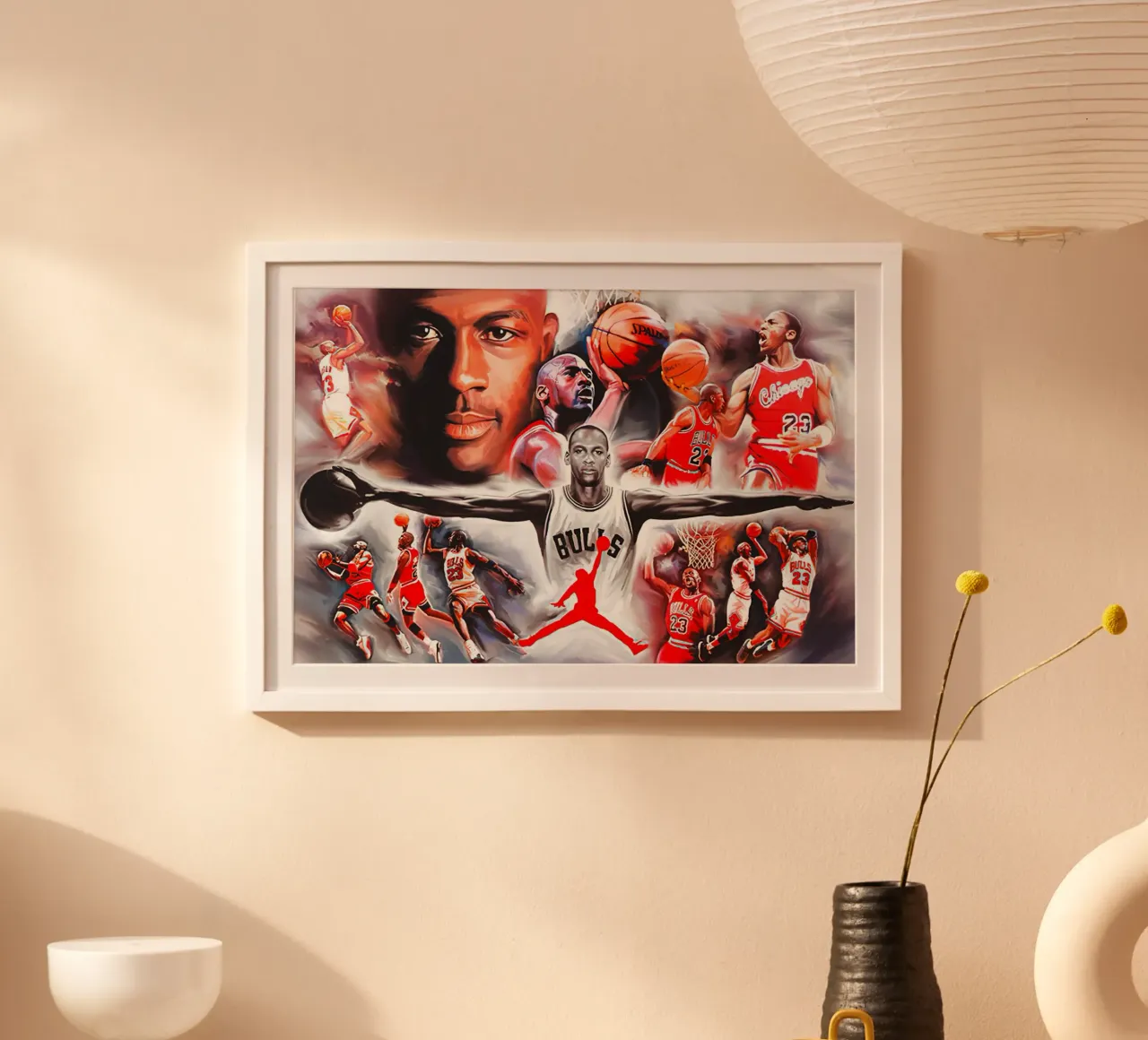 collage di michael jordan poster con telaio in plastica da kanel shop