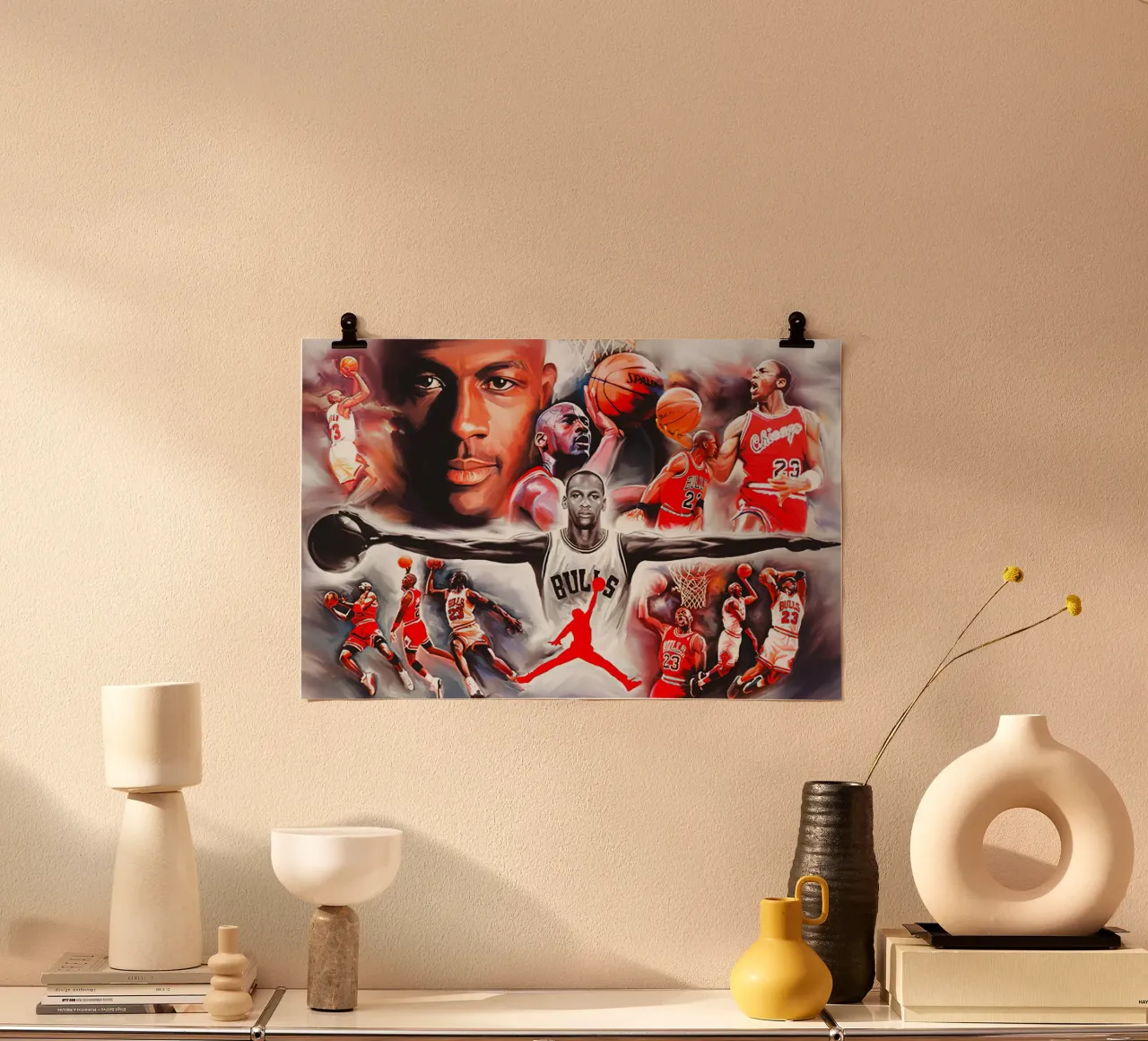 collage di michael jordan poster con telaio in plastica da kanel shop