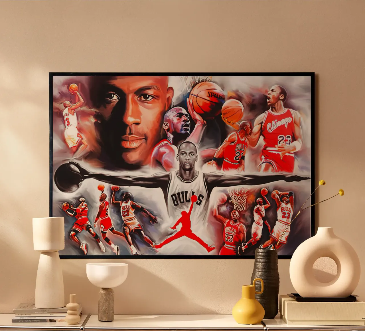 collage di michael jordan poster con telaio in plastica da kanel shop