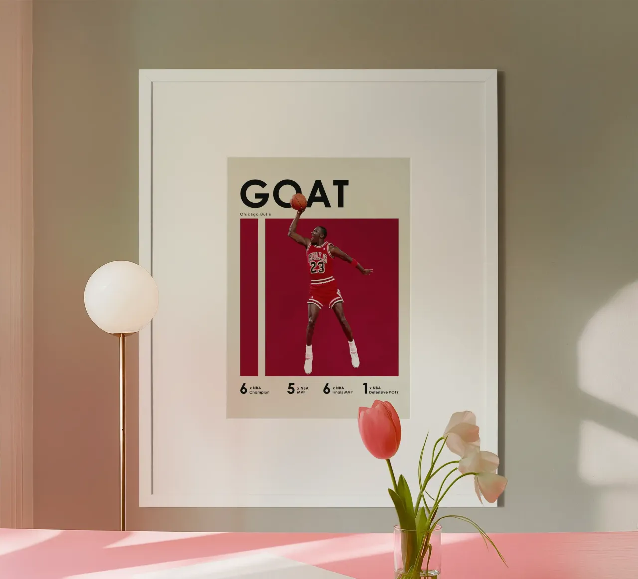 michael jordan capra poster con telaio in plastica da kanel shop