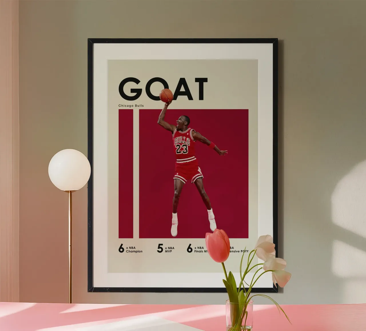 michael jordan capra poster con telaio in plastica da kanel shop
