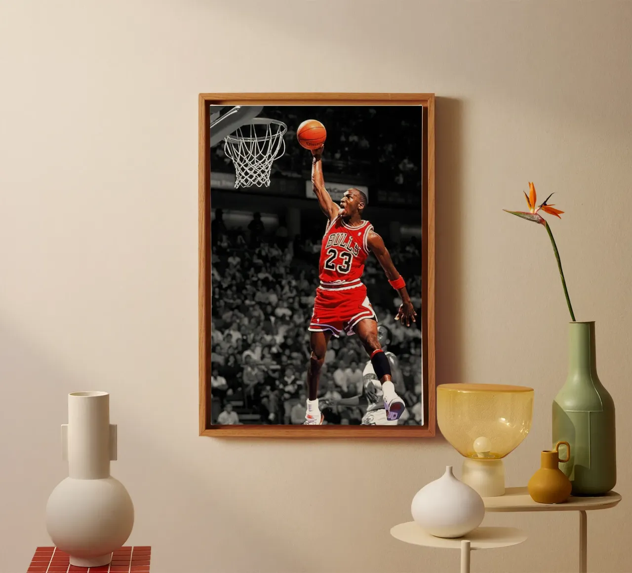 Michael Jordan Slam Dunk Air Basket tela con Cornice a cassetta da kanel shop