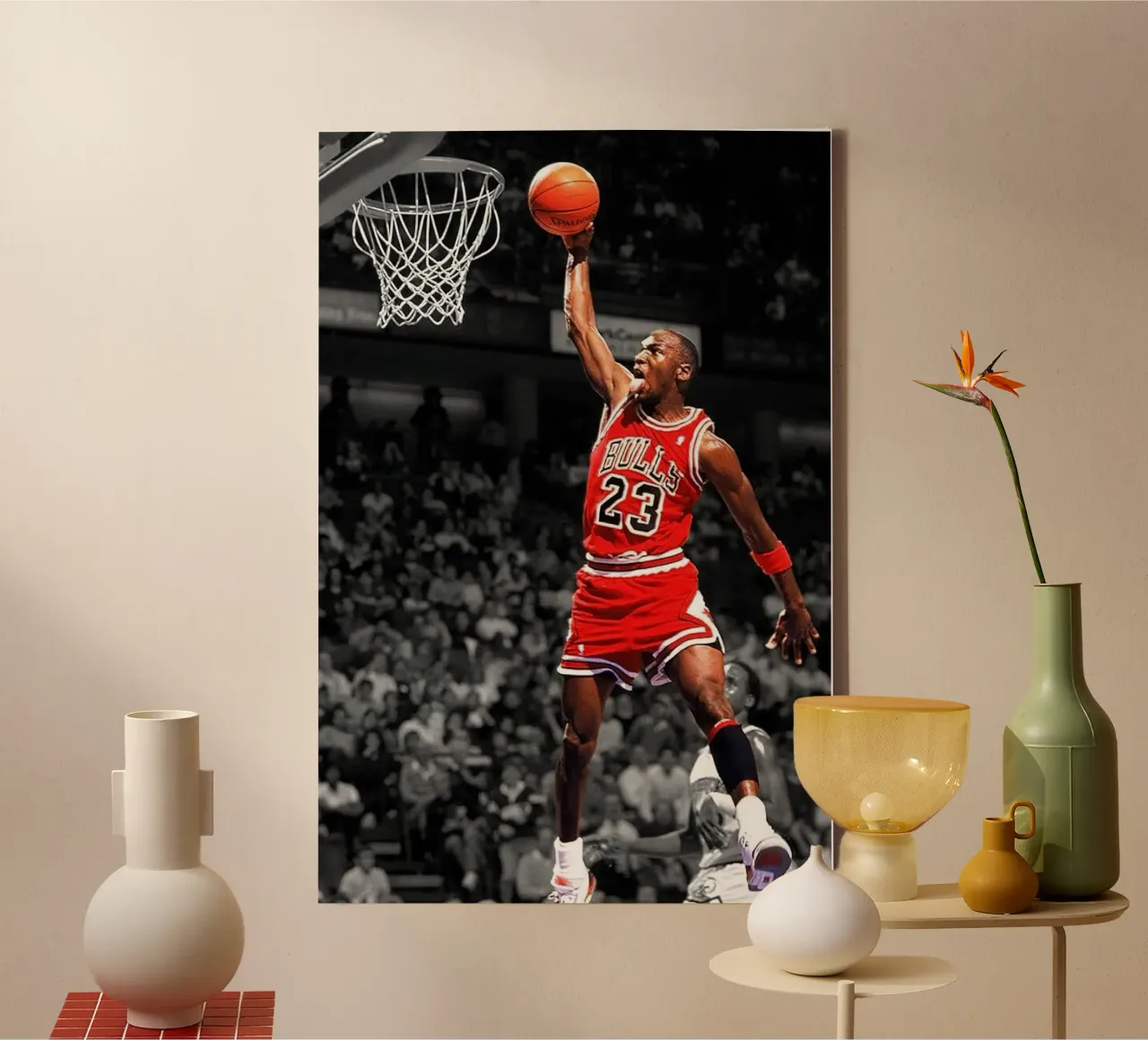 Michael Jordan Slam Dunk Air Basket tela con Cornice a cassetta da kanel shop
