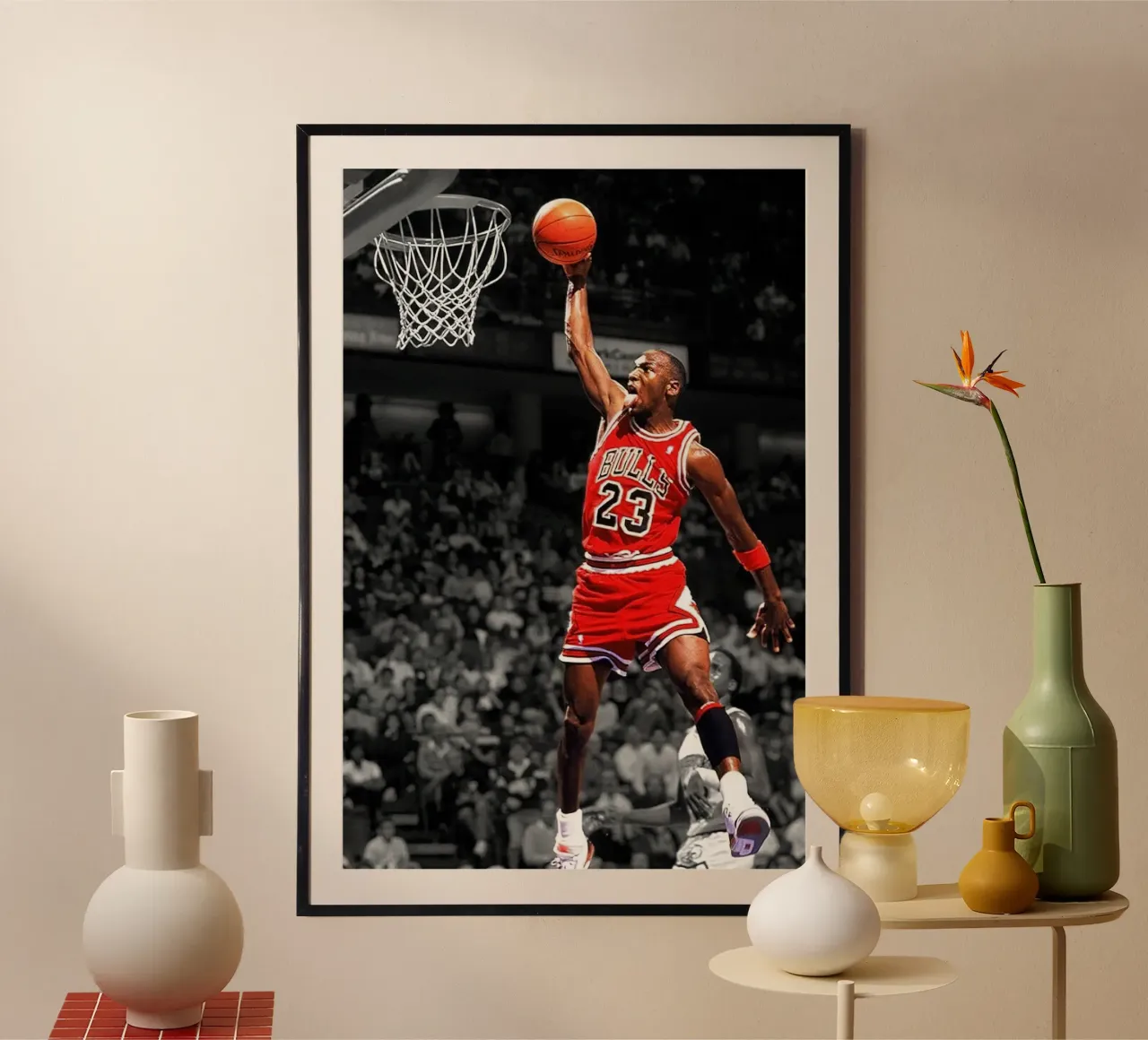 Michael Jordan Slam Dunk Air Basket poster con telaio in plastica da kanel shop
