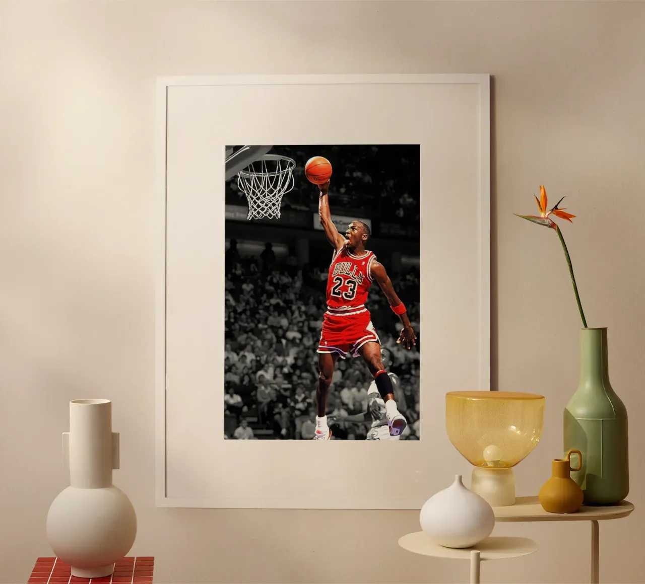 Michael Jordan Slam Dunk Air Basket poster con telaio in plastica da kanel shop