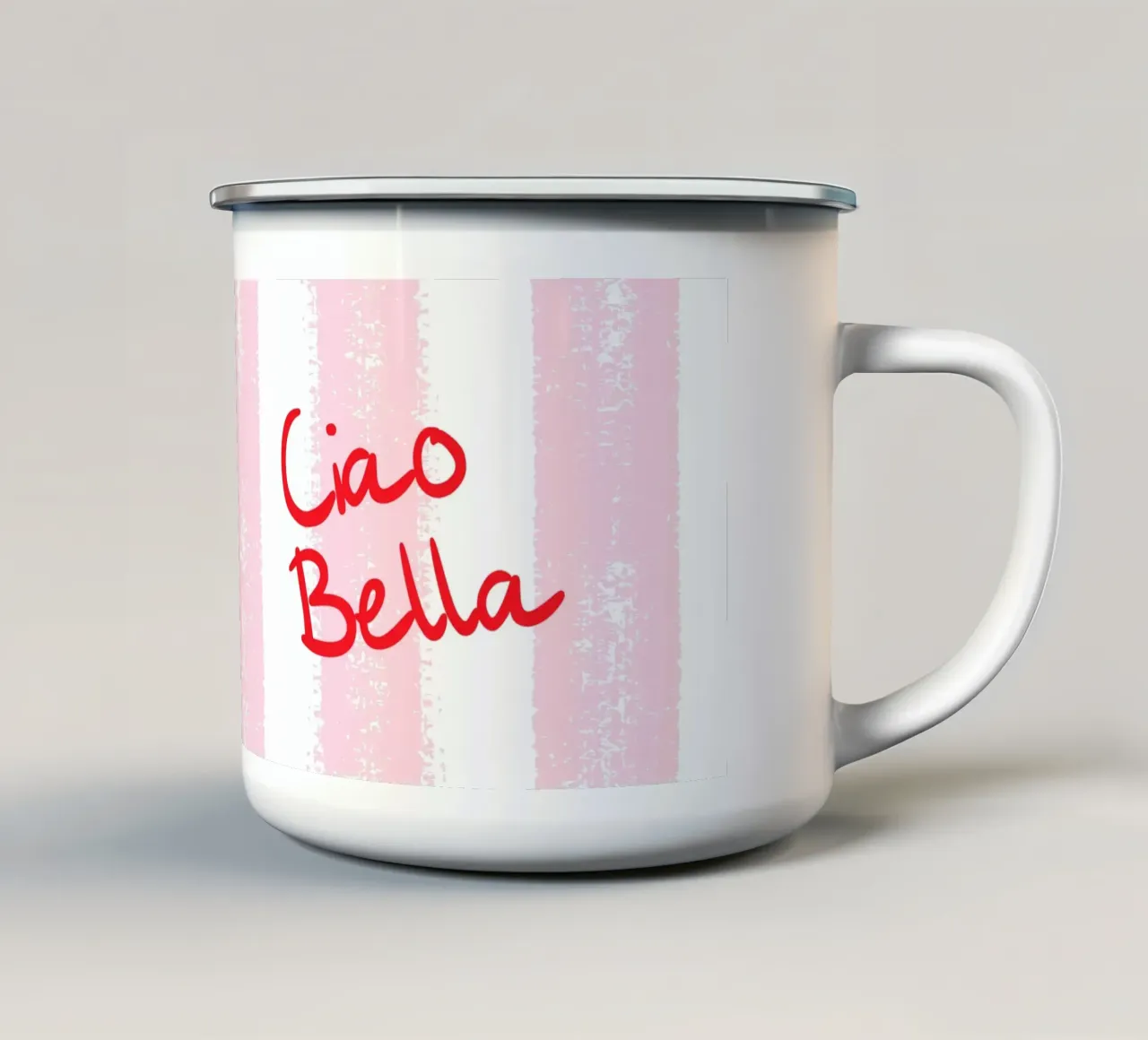 Ciao Bella Design tazza in smalto da dericktype
