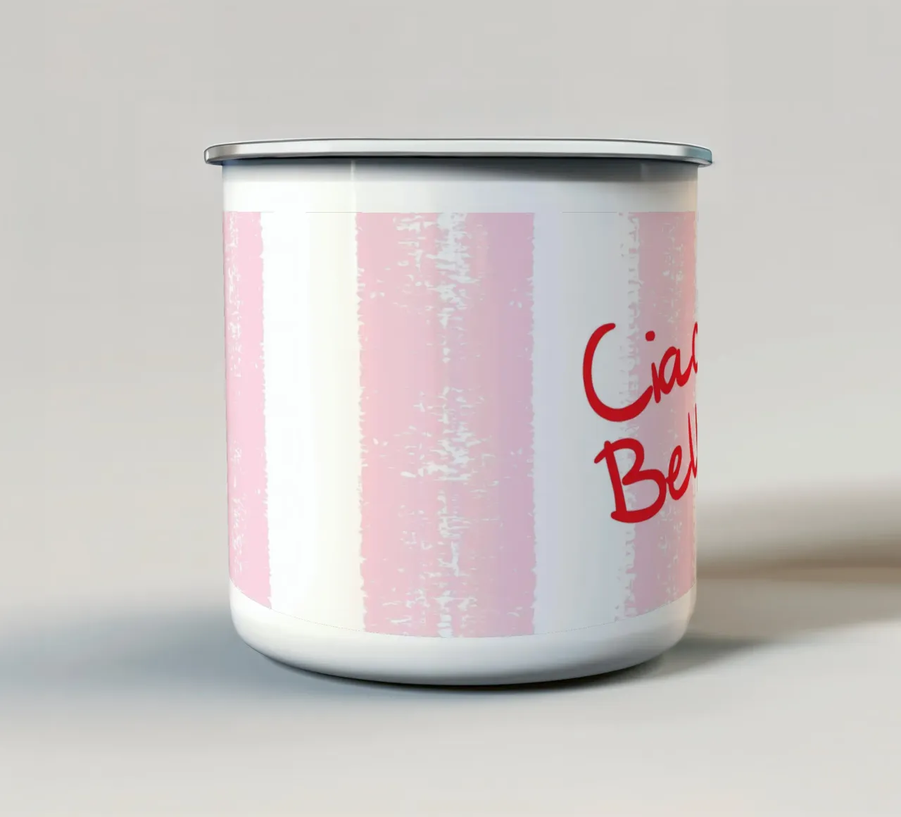 Ciao Bella Design tazza in smalto da dericktype