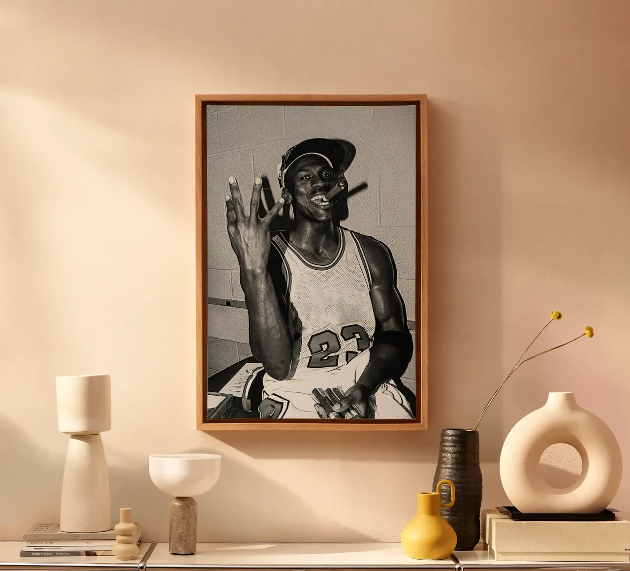 Michael Jordan d'epoca tela con Cornice a cassetta da kanel shop