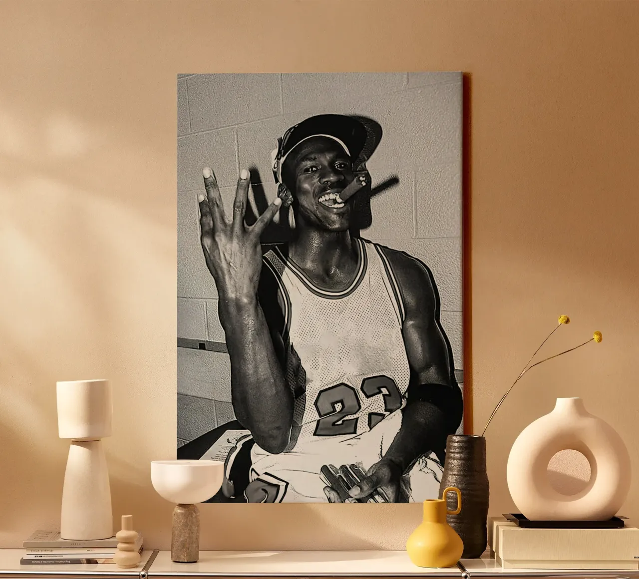 Michael Jordan d'epoca tela con Cornice a cassetta da kanel shop