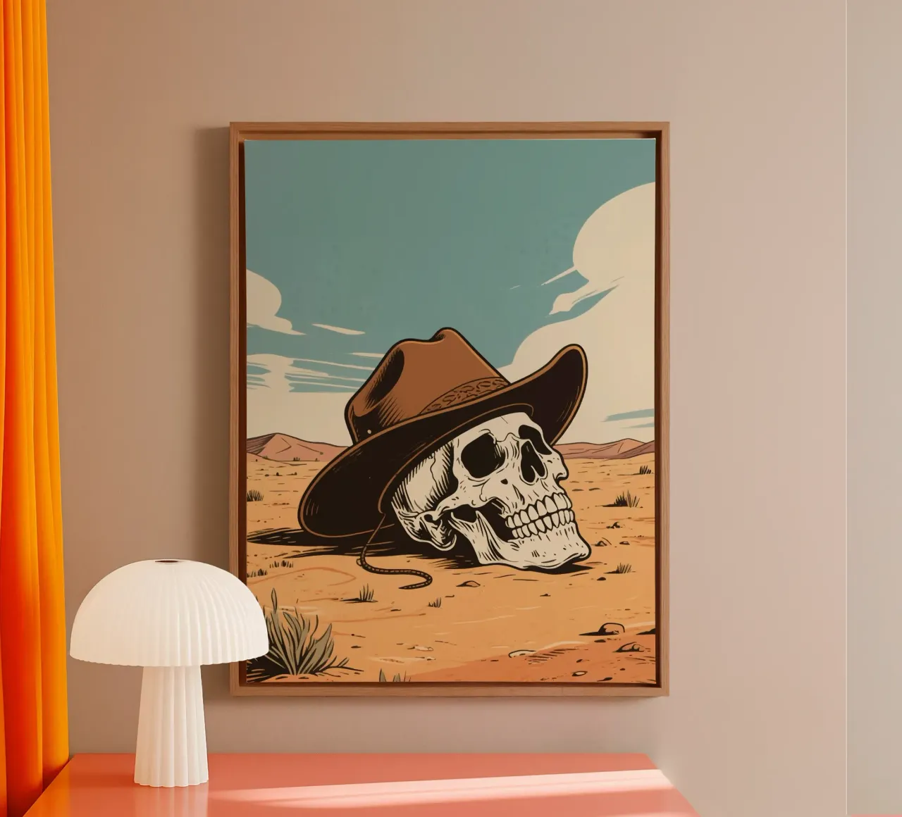 cowboy skull tela con Cornice a cassetta da knowledge