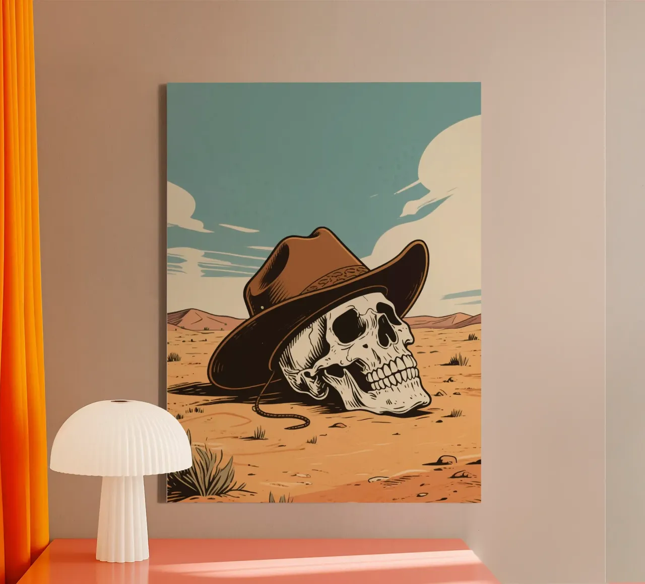 cowboy skull tela con Cornice a cassetta da knowledge