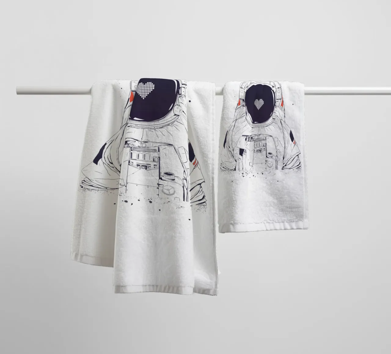 Astronaut love asciugamano da bagno da Balazs Solti