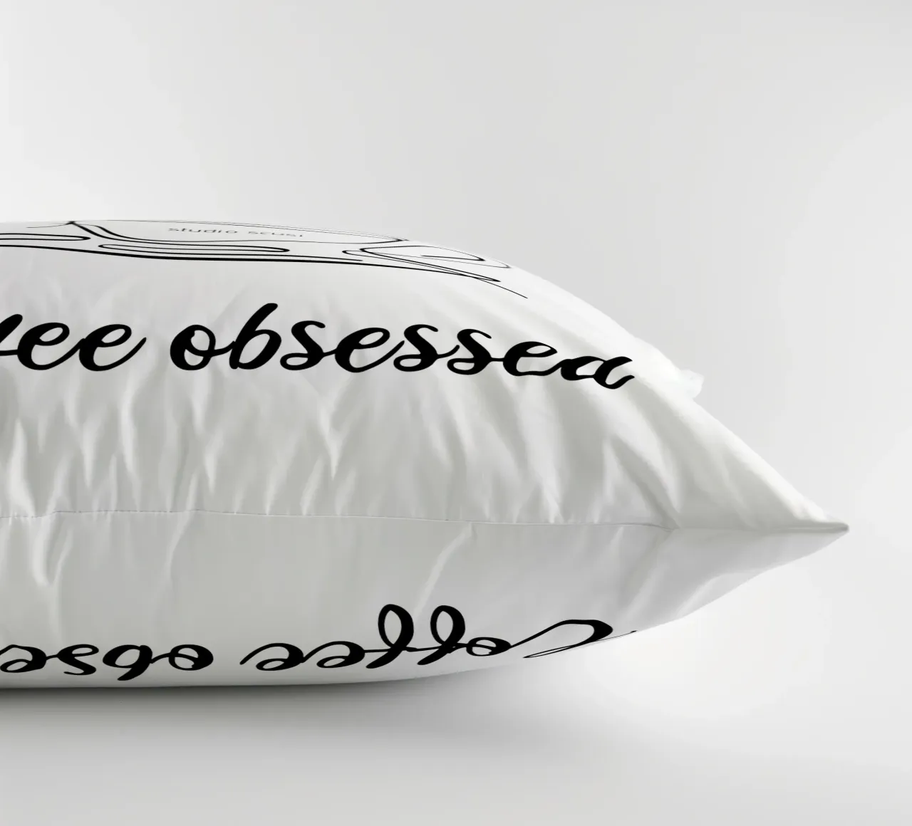 Life's a mess Coffee obsessed - one line art cuscino da studio scusi
