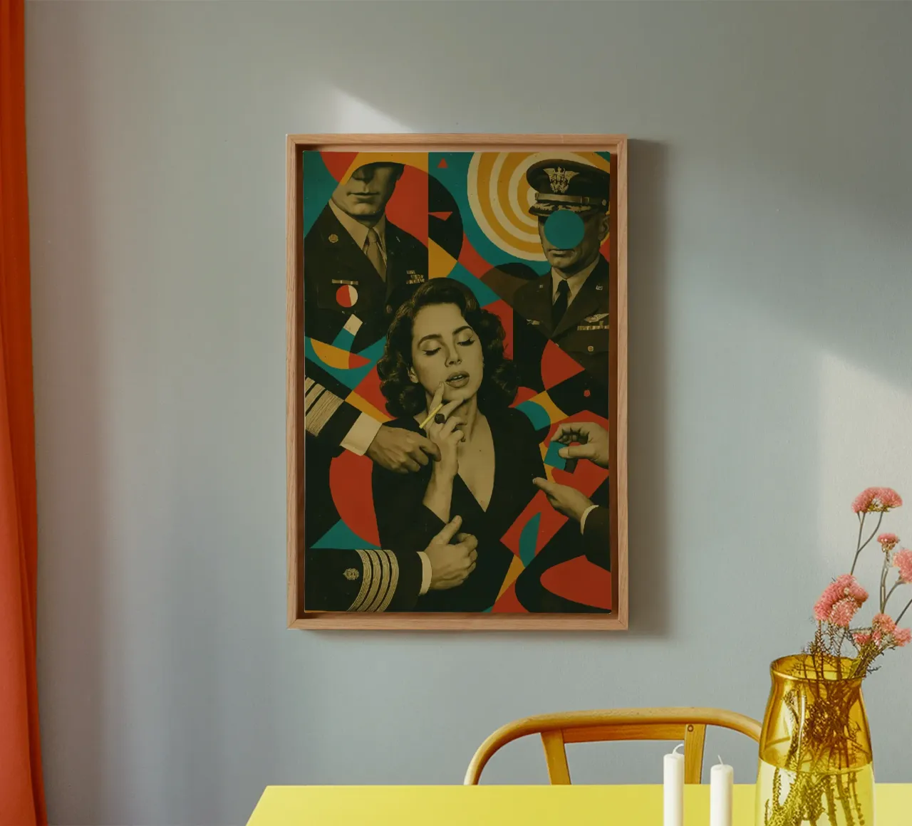 Fumo colorato di Lana Del Rey tela con Cornice a cassetta da kanel shop