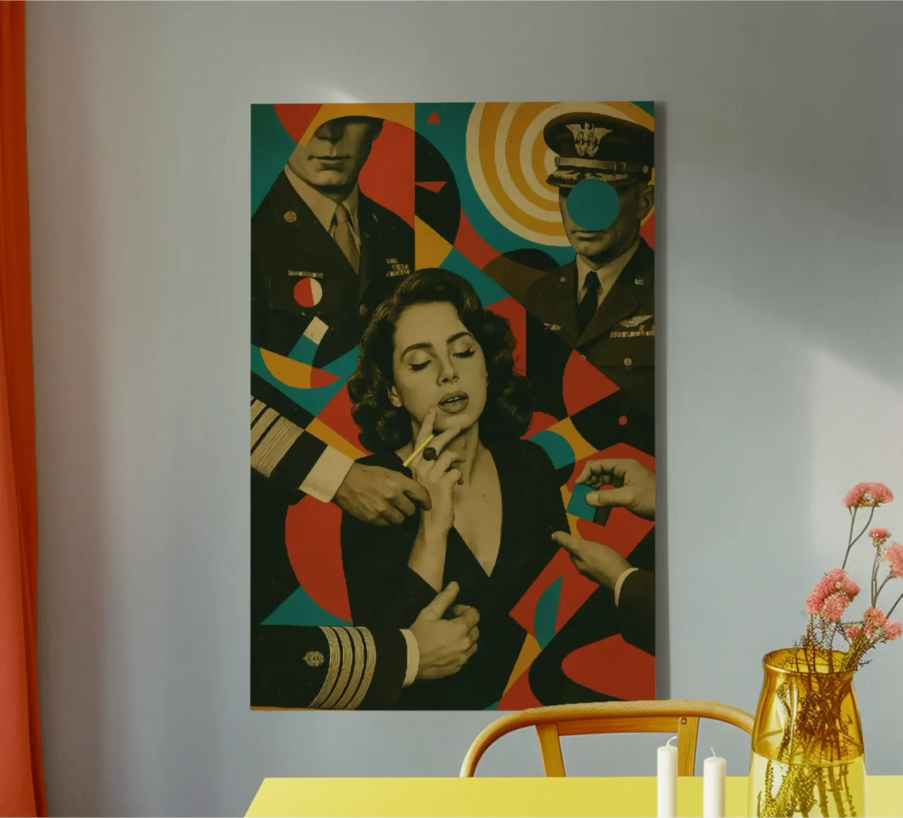 Fumo colorato di Lana Del Rey tela con Cornice a cassetta da kanel shop