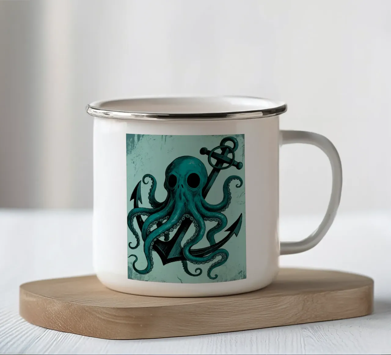 anchor octopus tazza in smalto da knowledge