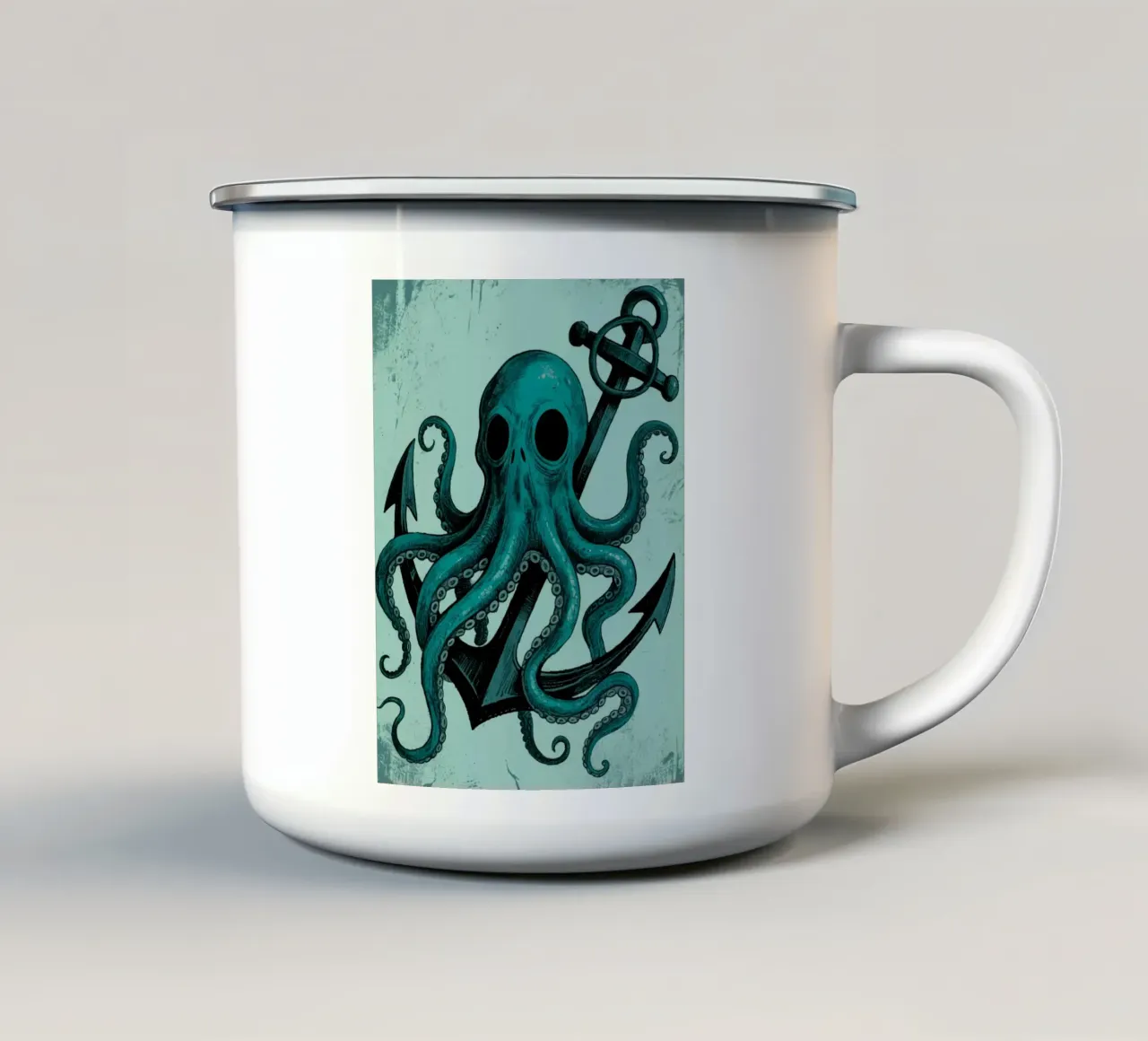 anchor octopus tazza in smalto da knowledge