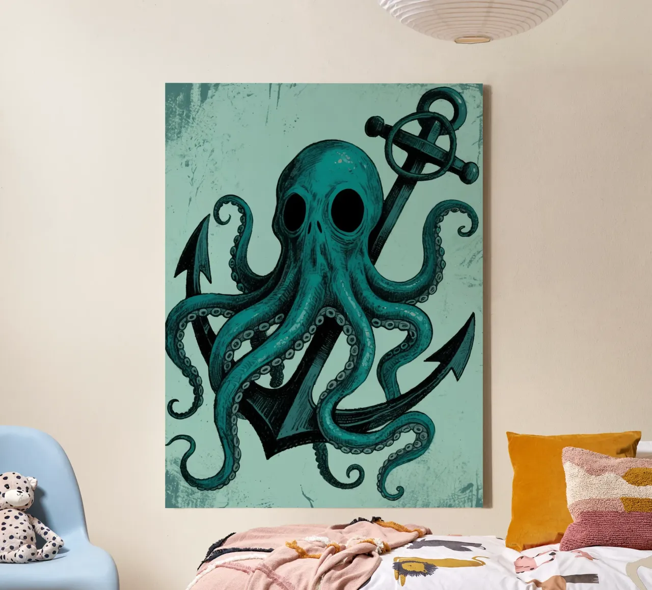 anchor octopus tela con Cornice a cassetta da knowledge