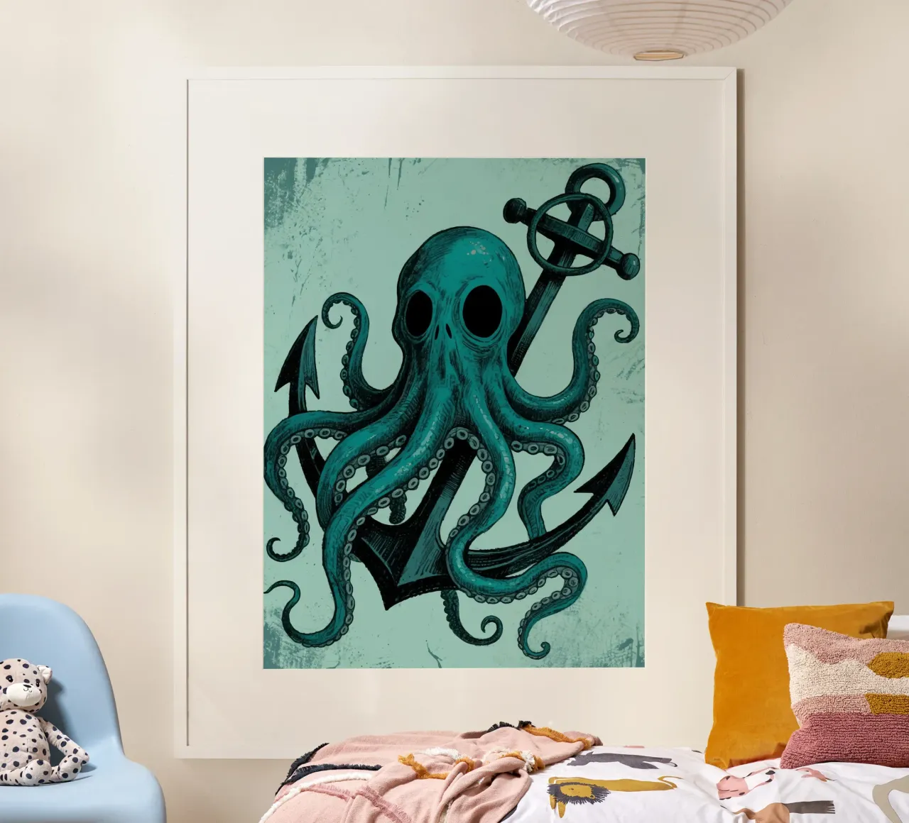 anchor octopus poster con telaio in plastica da knowledge