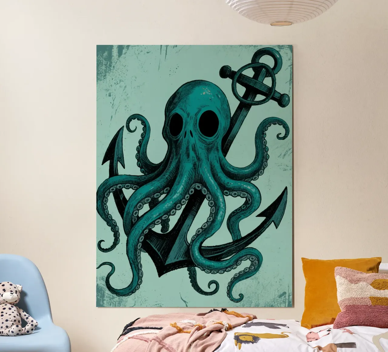 anchor octopus poster con telaio in plastica da knowledge