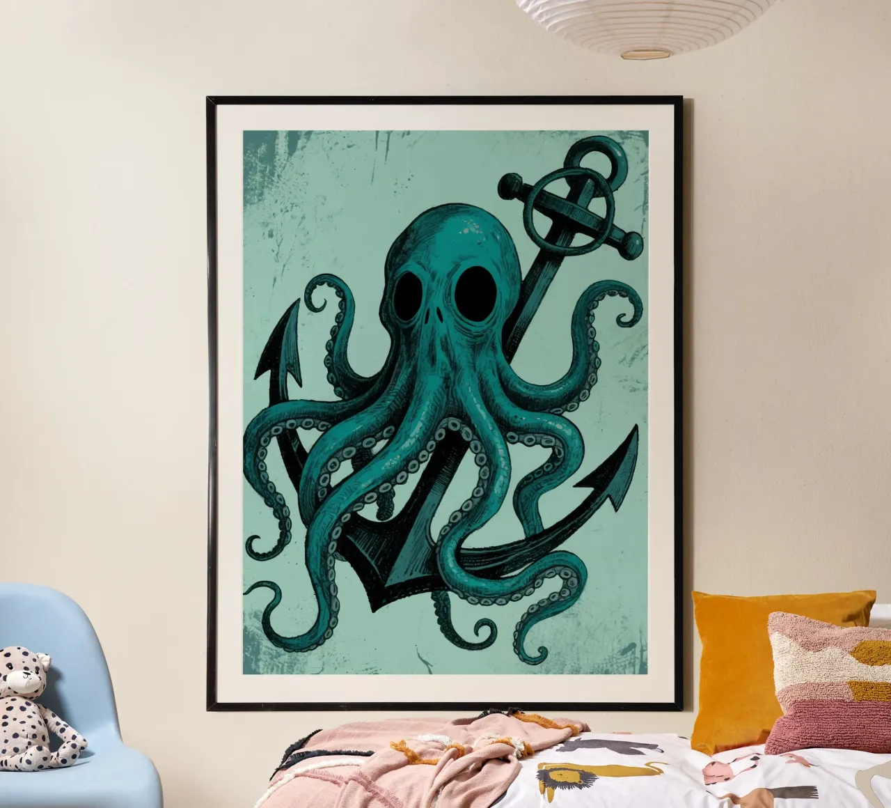 anchor octopus poster con telaio in plastica da knowledge