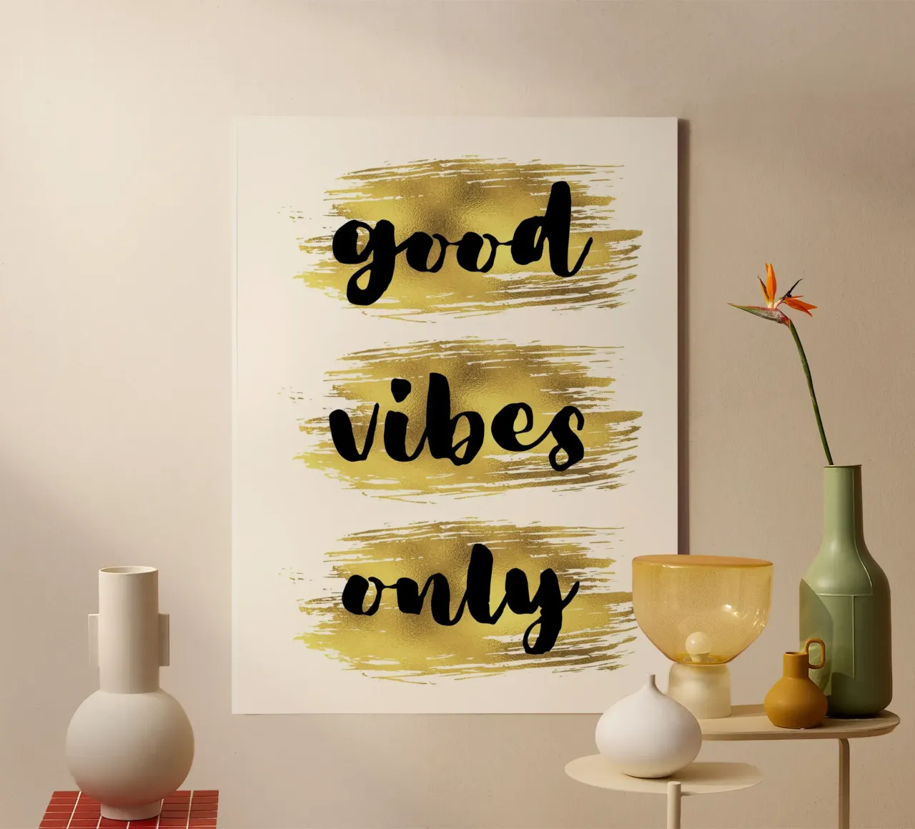 Good vibes only canvas met Baklijst van PinkCandyWalls