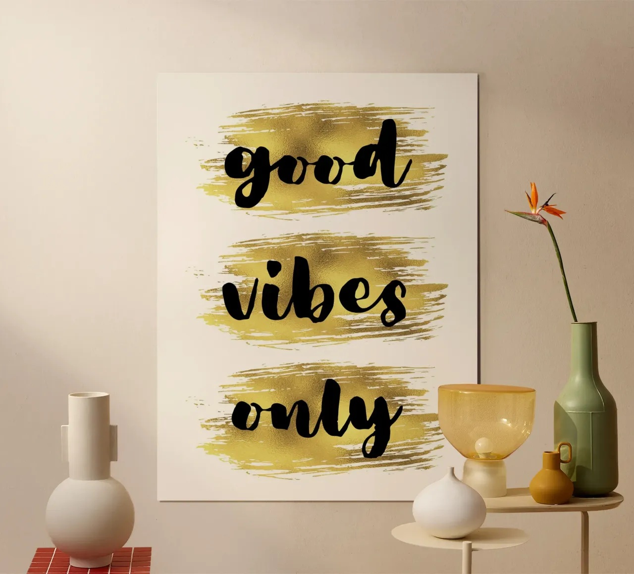 Good vibes only poster con marco de aluminio de PinkCandyWalls