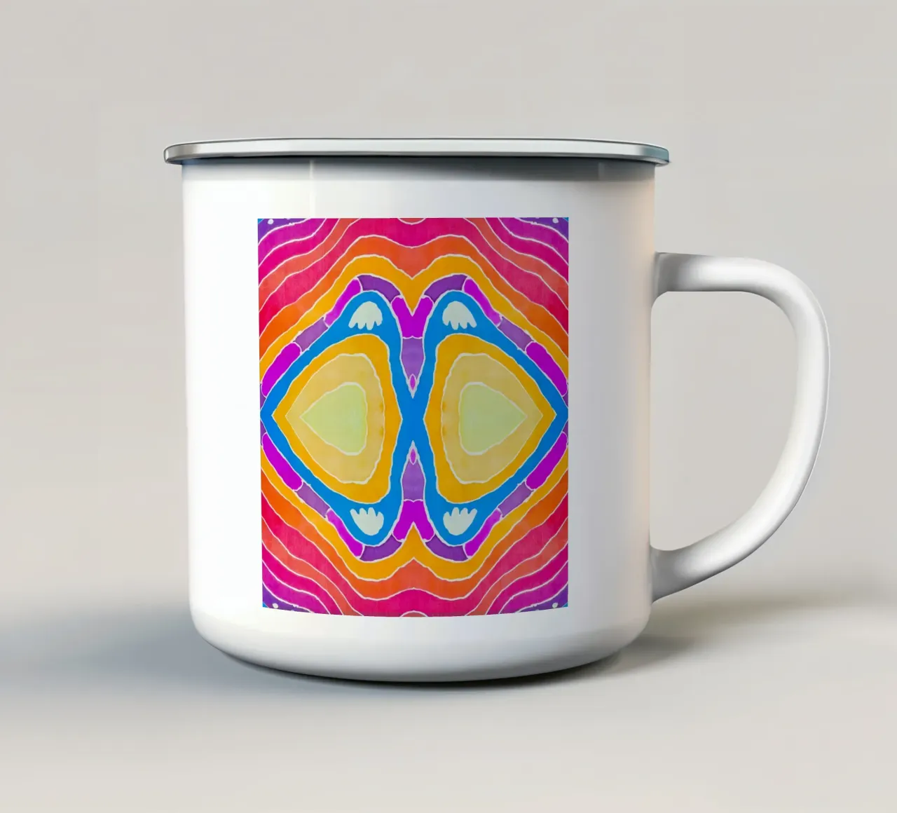 Batik pattern enamel mug by Little Dean