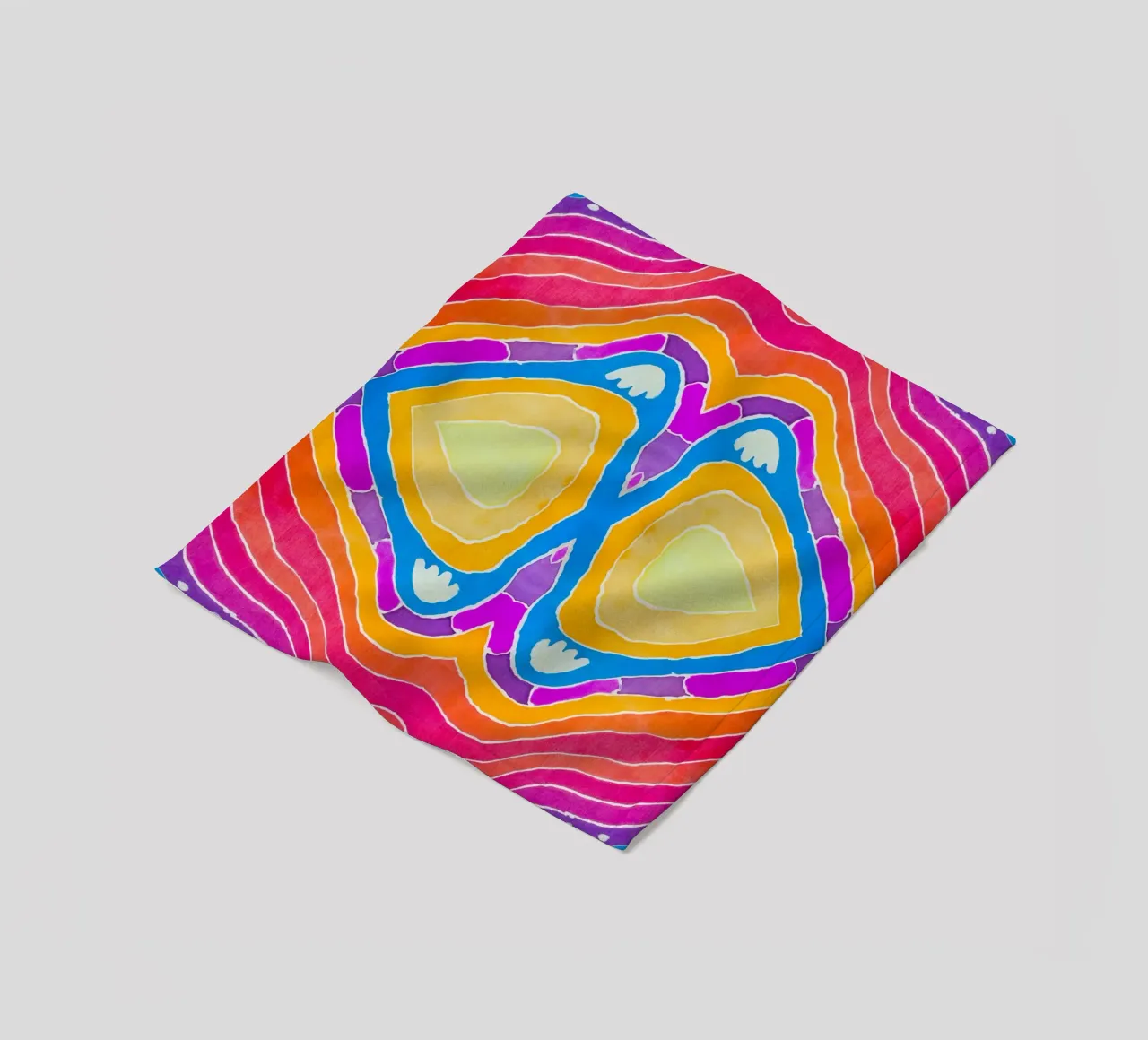 Batik pattern fleece blanket by Little Dean