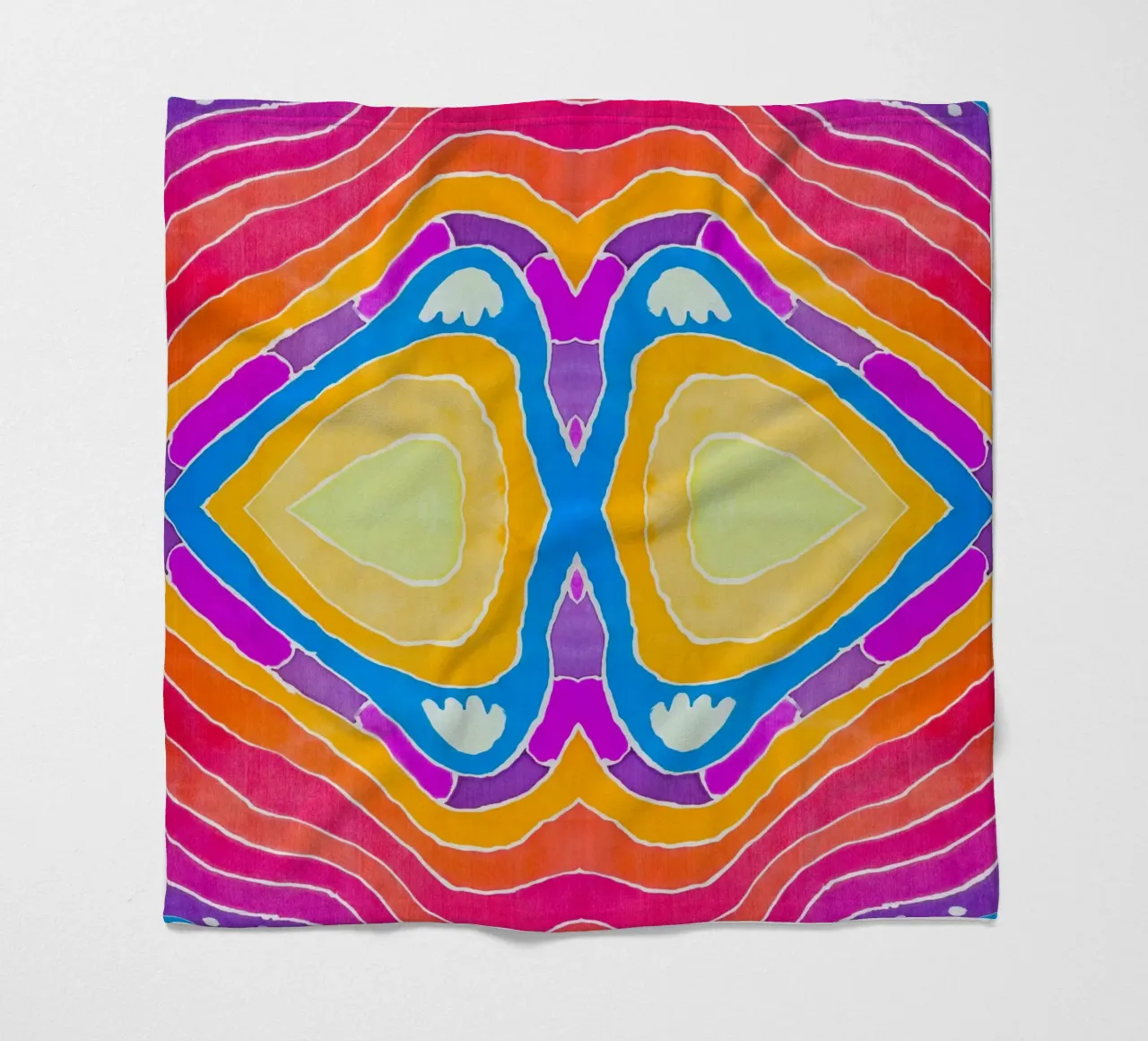 Batik pattern fleece blanket by Little Dean