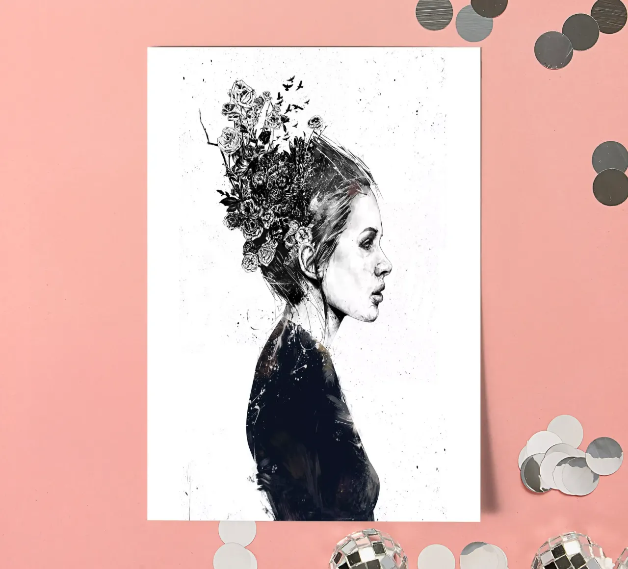 Blooming girl sticker sheet by Balazs Solti