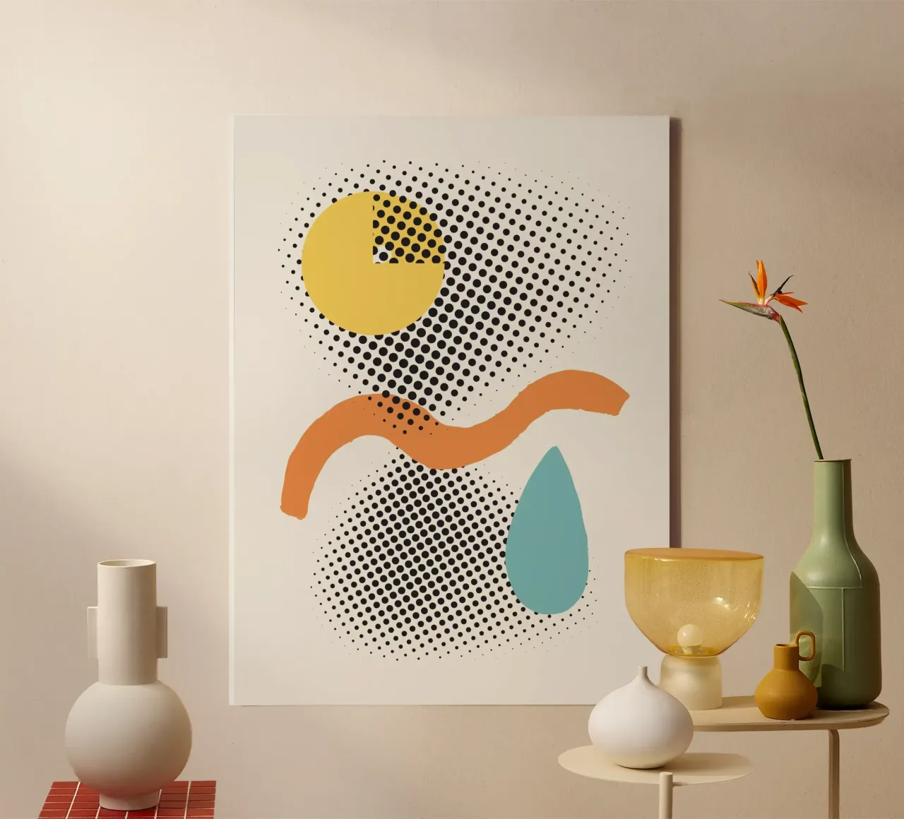 Digitaal abstract canvas met Baklijst van Little Dean